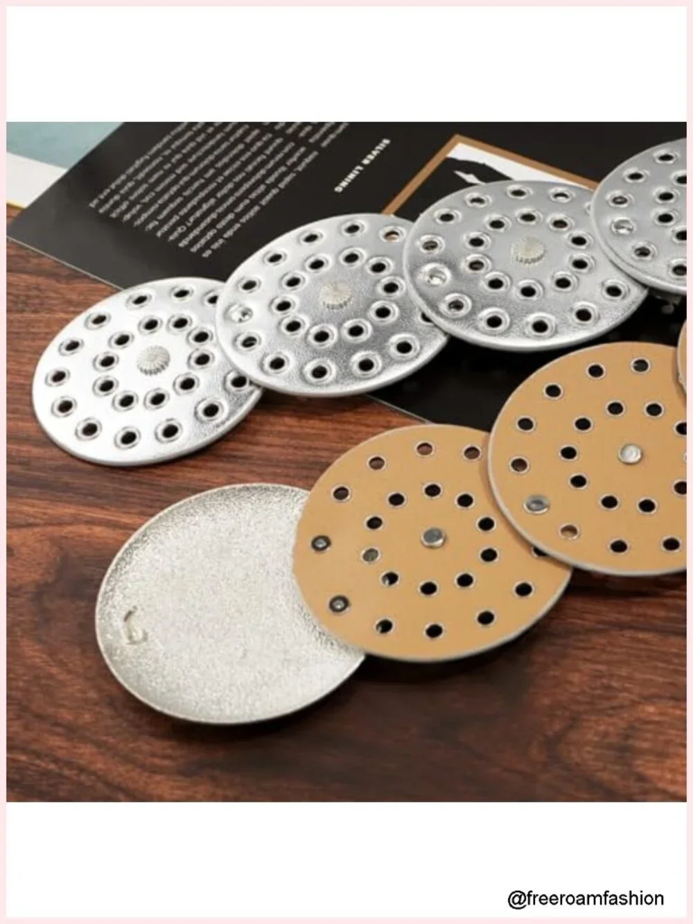 Vintage Hollow Boho PU Leather Wide Disc Belt with Metal Buckle